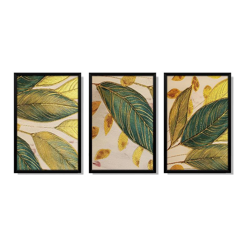 Amber Veins & Leaves Wall Art With Frame - Set Of Three media 3