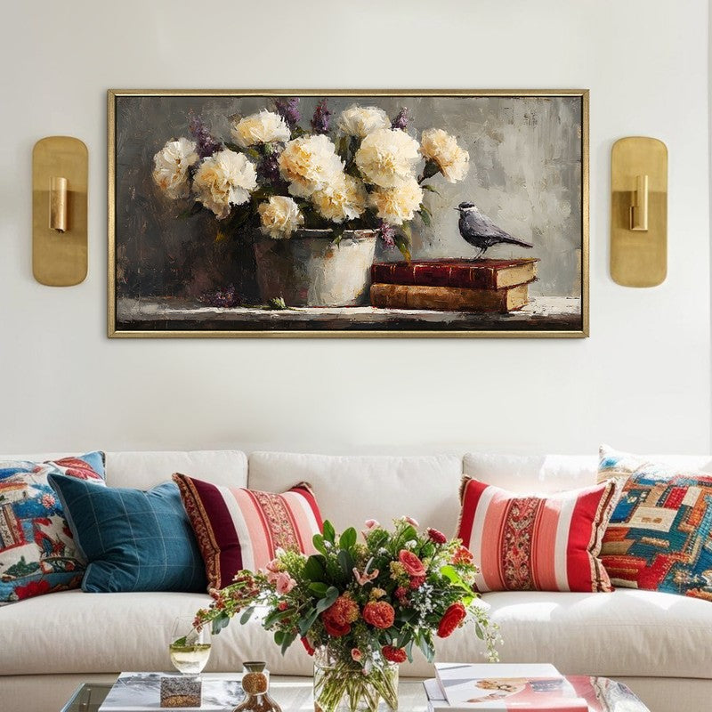 Tranquil Petals Canvas Wall Painting With Frame