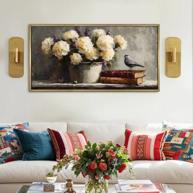 Tranquil Petals Canvas Wall Painting With Frame media 1