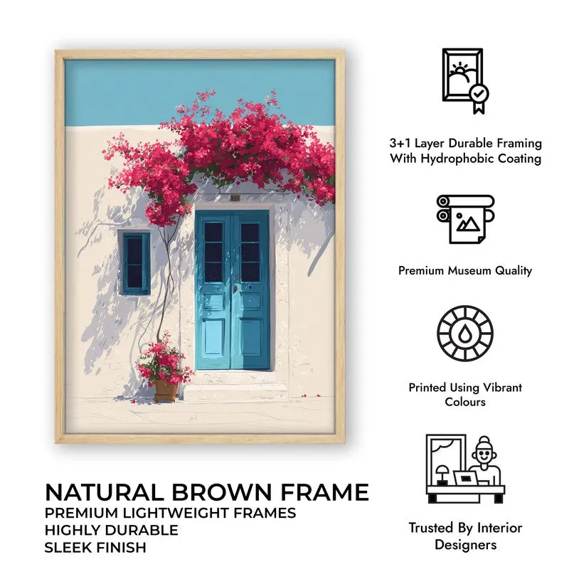 Blooming Vacation Canvas Wall Painting - Brown Frame media 10