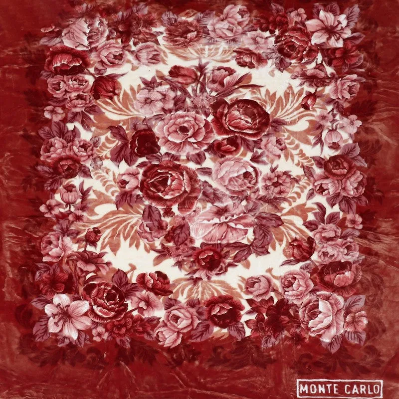 Monte Carlo Crimson Blossom Blanket (Red) - 800 GSM media 7