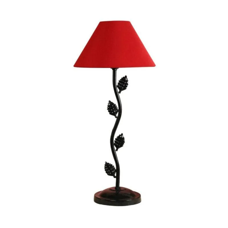 Rosa Clemantis Fabric Table Lamp - Red,Black media 4