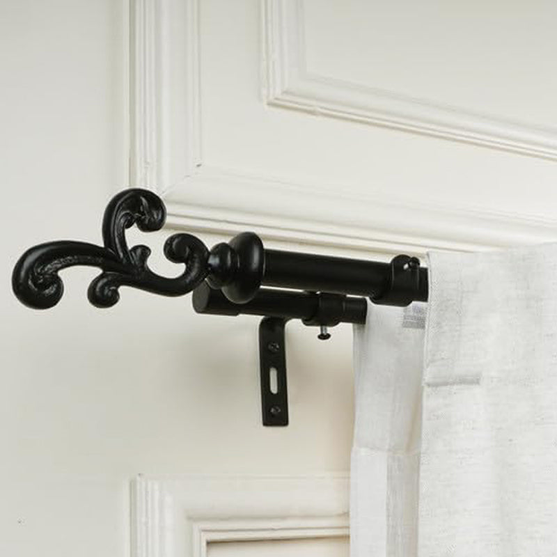 Andalus Extendable 1" Double Curtain Rods With Abstract Finial & Brackets media 4