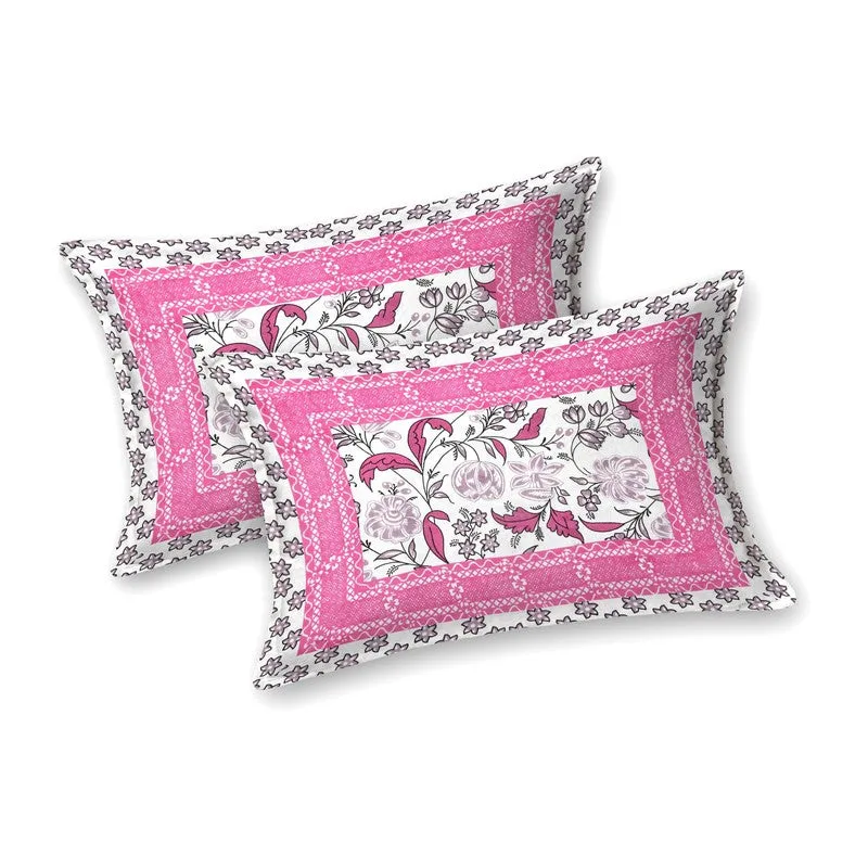 Designa Cotton Bedsheet (Pink,White) - 240 TC media 4