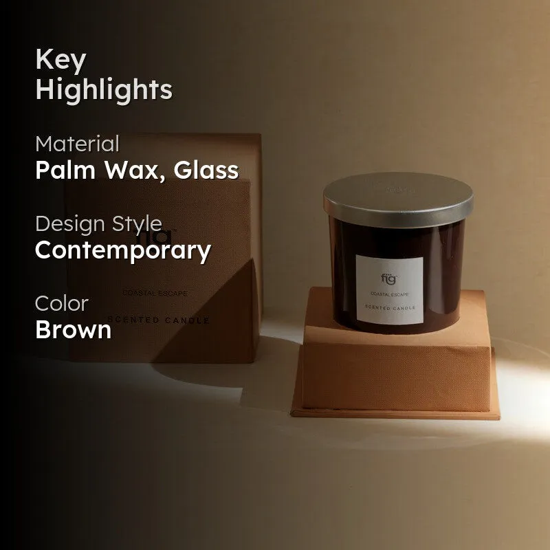Fig Living Coastal Escape Scented Candle - Mandarin Orange, Jasmine, Musk & Sandalwood media 2