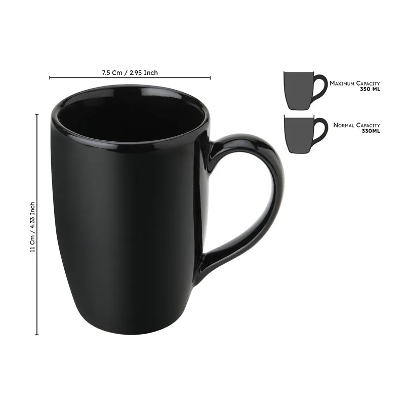 Kopi Ceramic Coffee Mug (Black/350 mL Each) - Set Of Four media 8