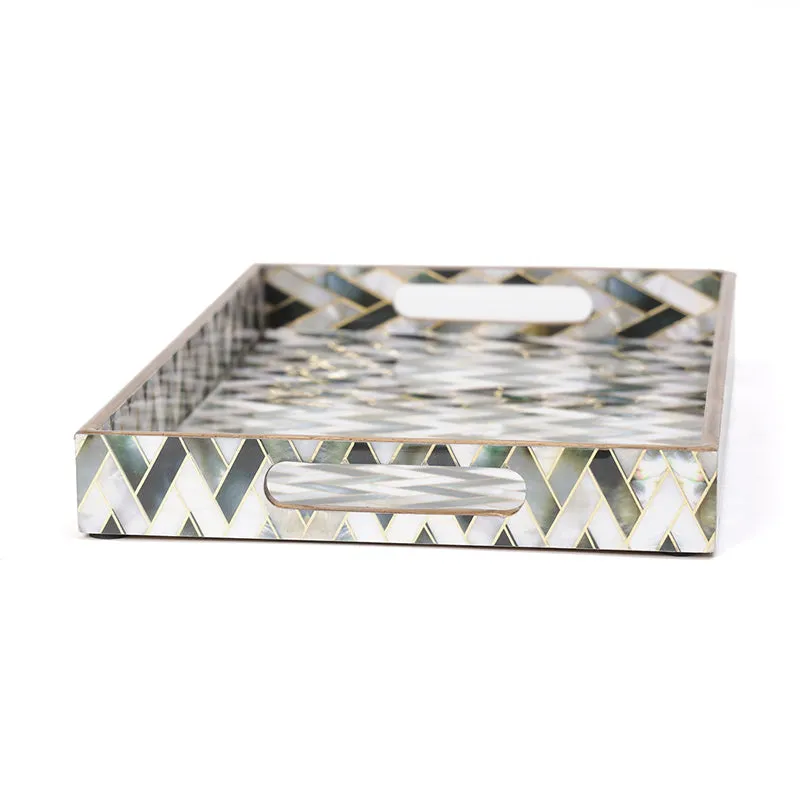 Stria Noir Enamel Coated Serving Tray media 6