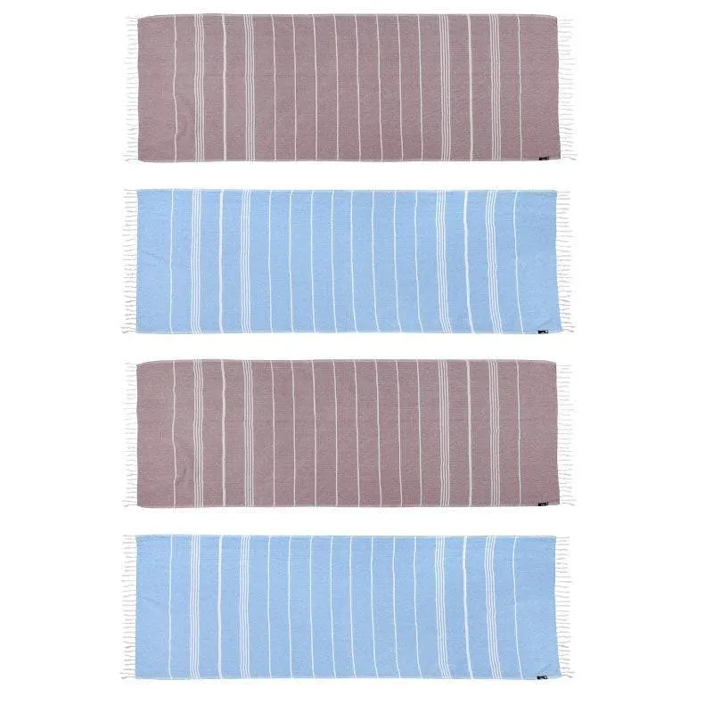 Pure Delight Bath Towels (Blue & Brown) - Set Of Four media 3