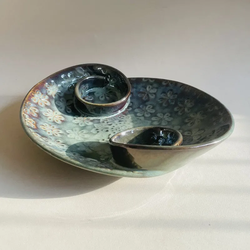Ceramic Double Dip Spiral Platter media 4