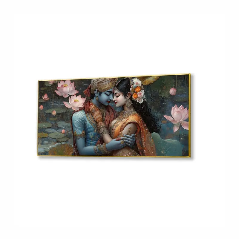 Radha Madhav Serenity Canvas Wall Painting With Frame media 4