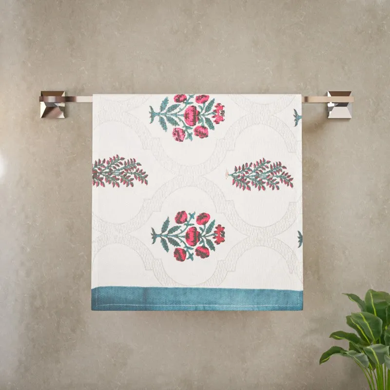 Flora Drift Cotton Towels (Blue) - Three Piece Set media 5