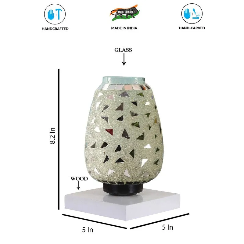 Moonellis Mosaic Glass Table Lamp With Wooden Base media 9