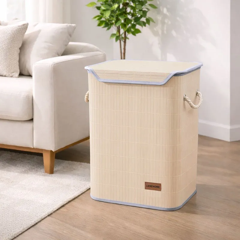 Strap Bamboo Laundry Basket - Cream media 3