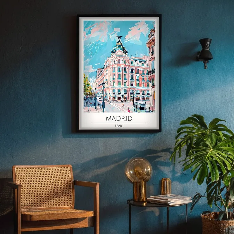 Vintage Madrid Framed Canvas Wall Painting media 4