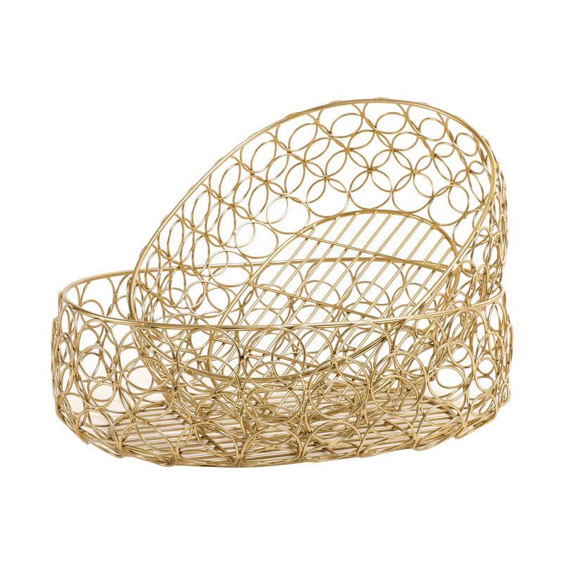 Lusia Fruit Basket (Gold) - Set Of Two media 4