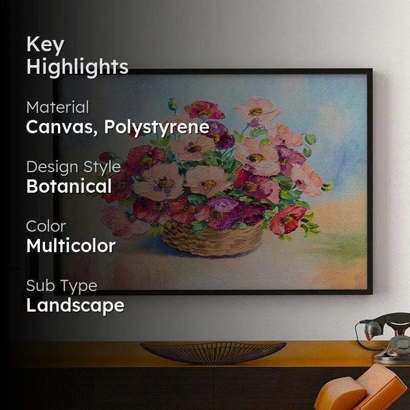 Bouquet of Poppies Canvas Wall Painting - Black Frame media 2