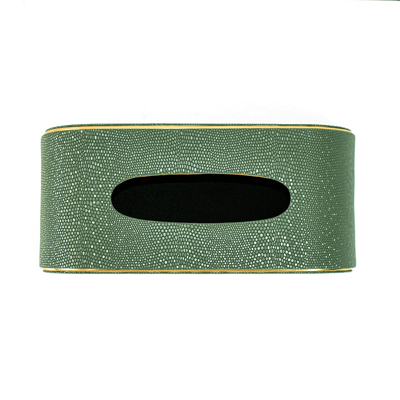 Tisquo Curve Faux Leather Tissue Box - Olive Green media 5
