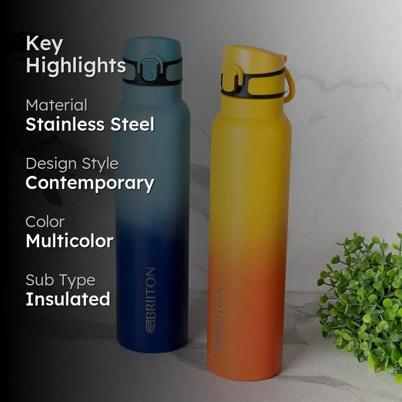 Magi Muse Hot & Cold Thermos Water Bottle (Blue & Yellow, 1000 mL Each) - Set Of Two media 2