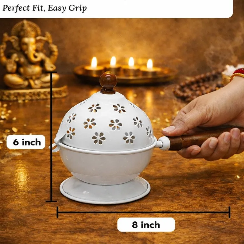 Dhoop Shanti Incense Holder - White media 6