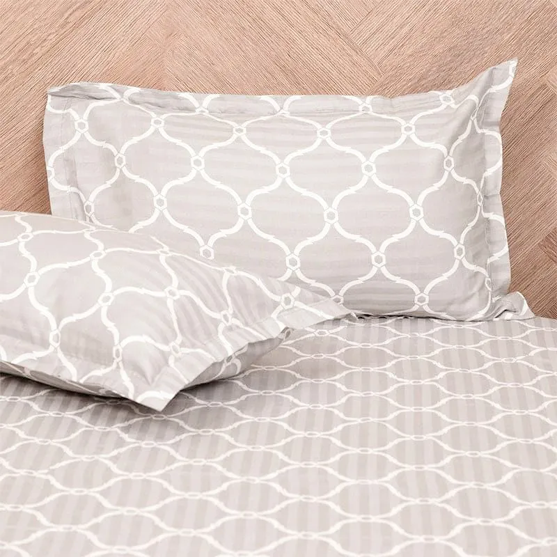 Ragnaa Ethnic Cotton Bedsheet (Grey) - 200 TC media 4