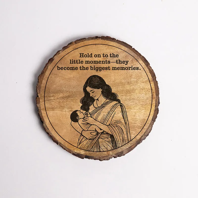 Little Moments, Big Memories Wood Showpiece - Round media 5