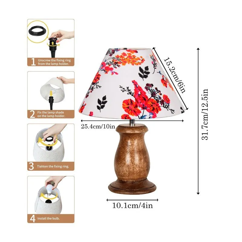 LumiCharm Decorative Wooden Table Lamp - Multicolor media 7
