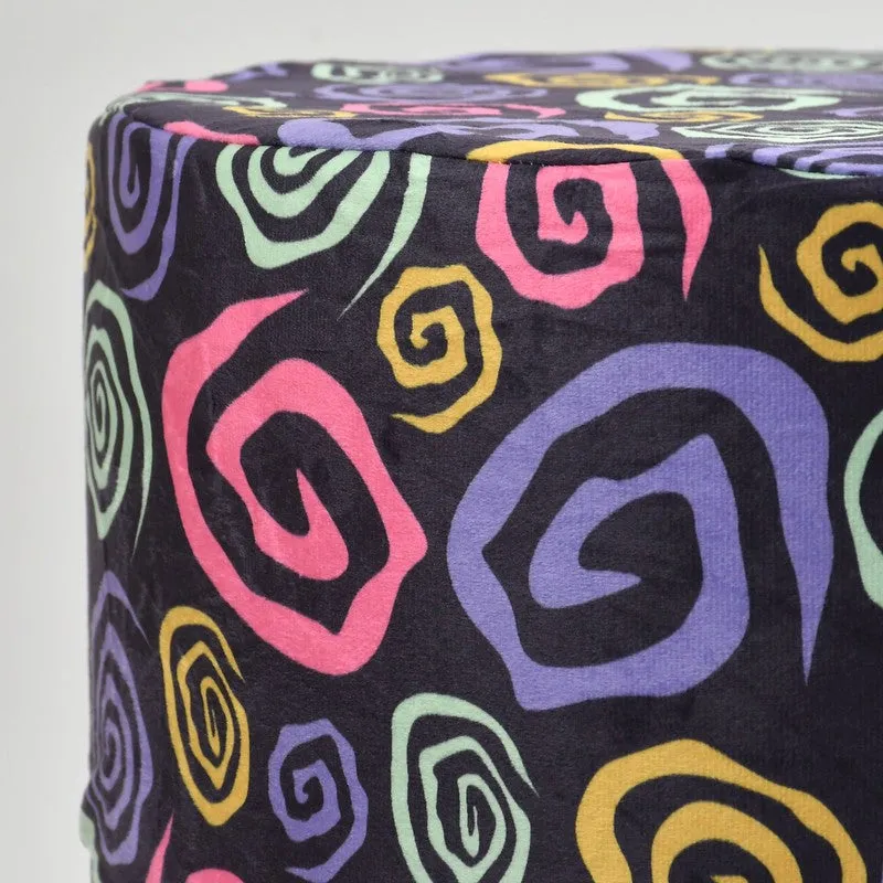 Avira Colorswirls Multicolor Engineered Wood Ottoman media 4