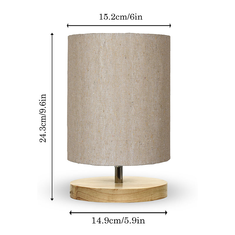 Vinterra Fabric & Wood Table Lamp - Grey media 5
