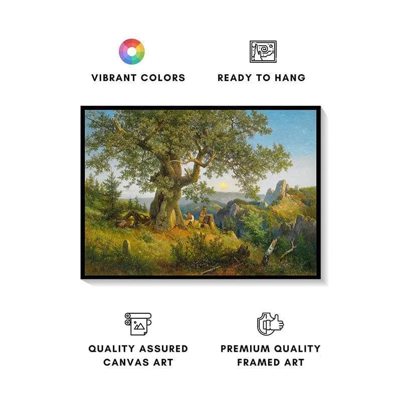 Mountain Side Canvas Painting - Black Frame media 4