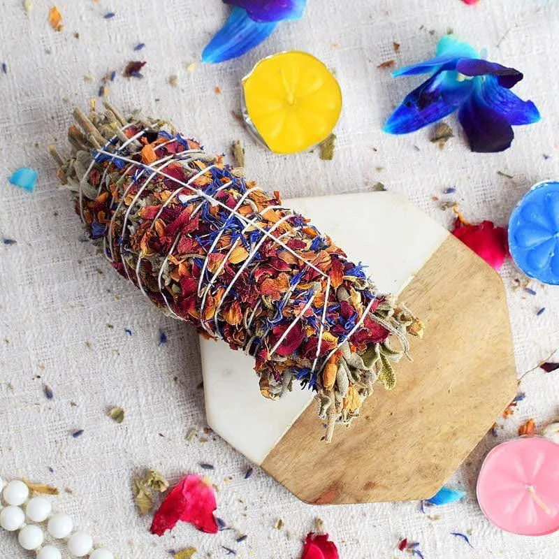 Floral Healing Sage Smudge Wand media 1