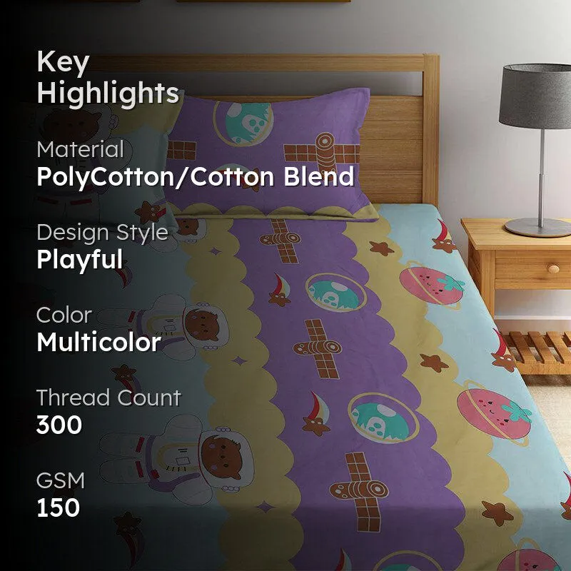 Louie Abstract PollyCotton kids Bedsheet - 150 GSM media 2