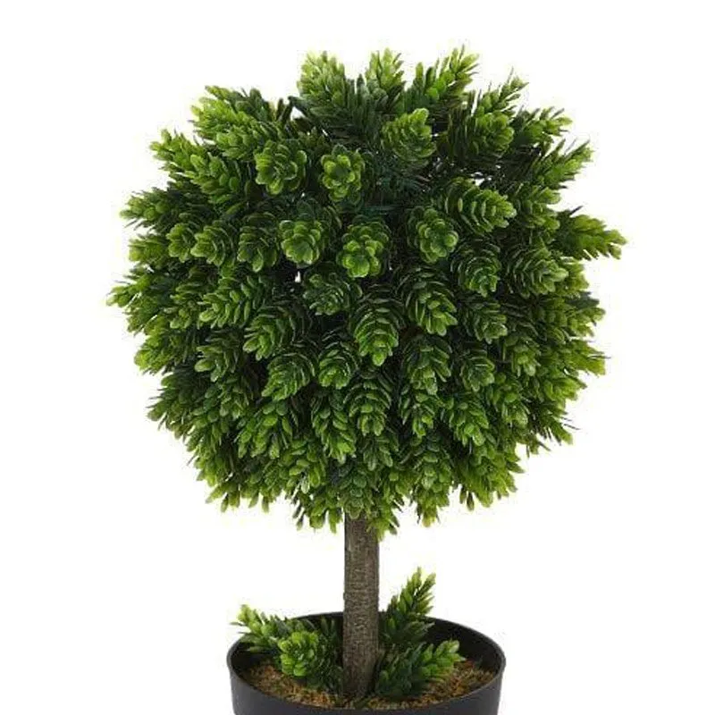 Faux Pine Grass Bonsai In Black Plastic Pot - 40 cms media 5
