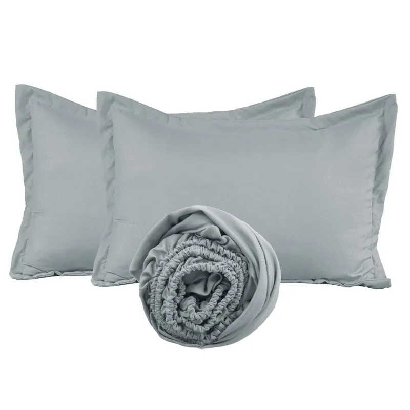 Cloud Drift Fitted Microfiber Bedsheet (Grey) - 140 GSM media 9