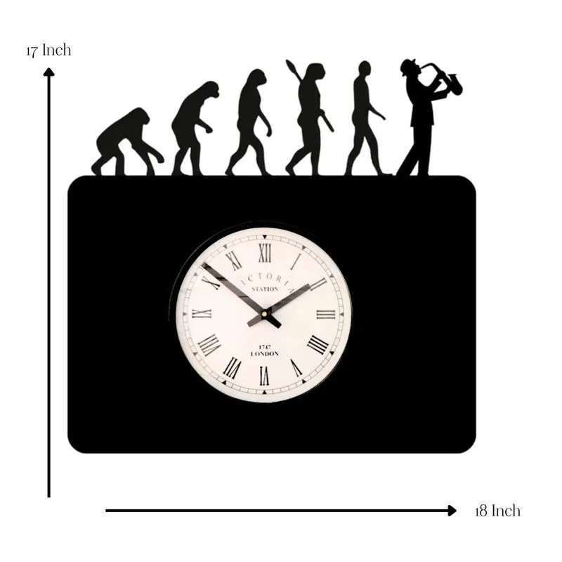 Evolvyn Steel Analog Wall Clock - Black media 7