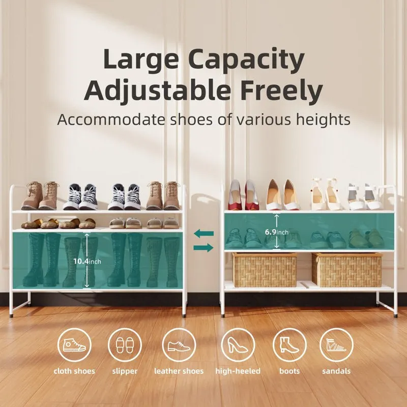 Neat Metal Shoe Rack - White media 7