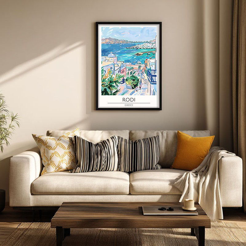 Vintage Rodi Framed Canvas Wall Painting
