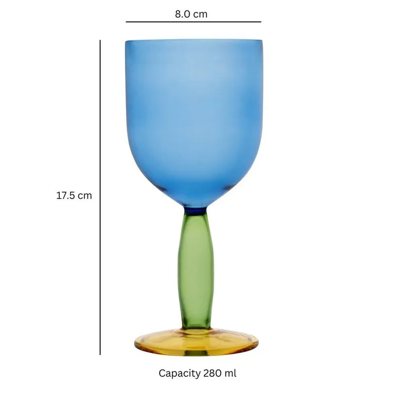 Turquoise Glow Goblet Glass(280 mL) - Set Of Four media 6