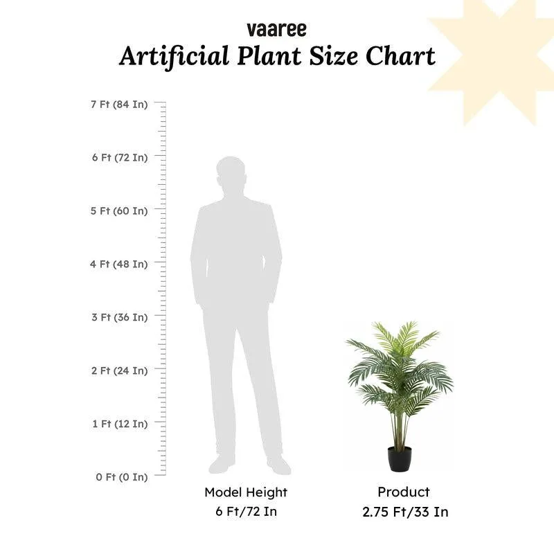 Faux Butterfly Palm Plant With Black Plastic Pot - 2.79 ft media 7