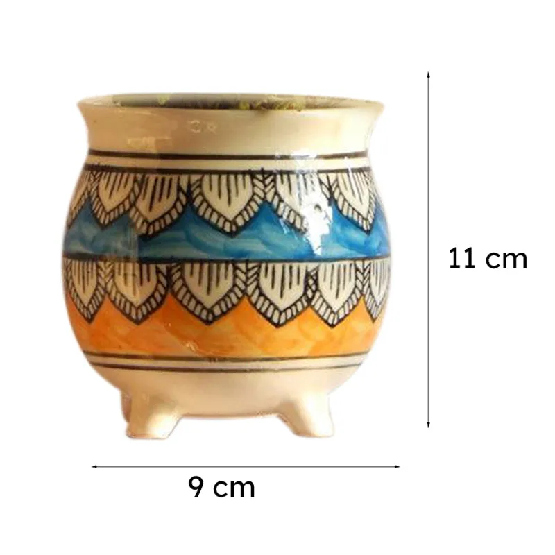 Druva Ethnic Planter - Blue & Yellow - 7