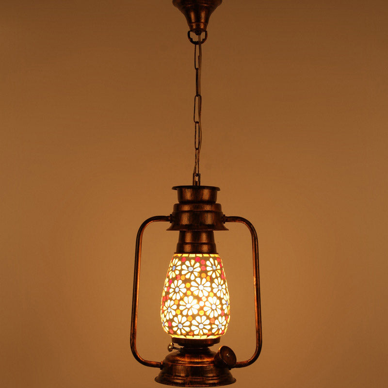 Admya Mosaic Lantern Glass Ceiling Lamp - Copper media 2