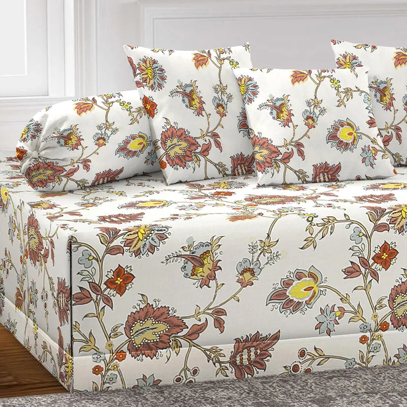 Earthy Vines Diwan Set - Six Piece Set media 3