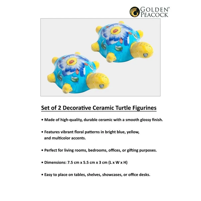 Mystic Tide Turtles Showpieces(Sky Blue) - Set Of Two media 6