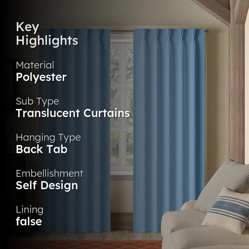 Imora Double Pinch Pleat Medium Width Curtain - Sky Blue media 2