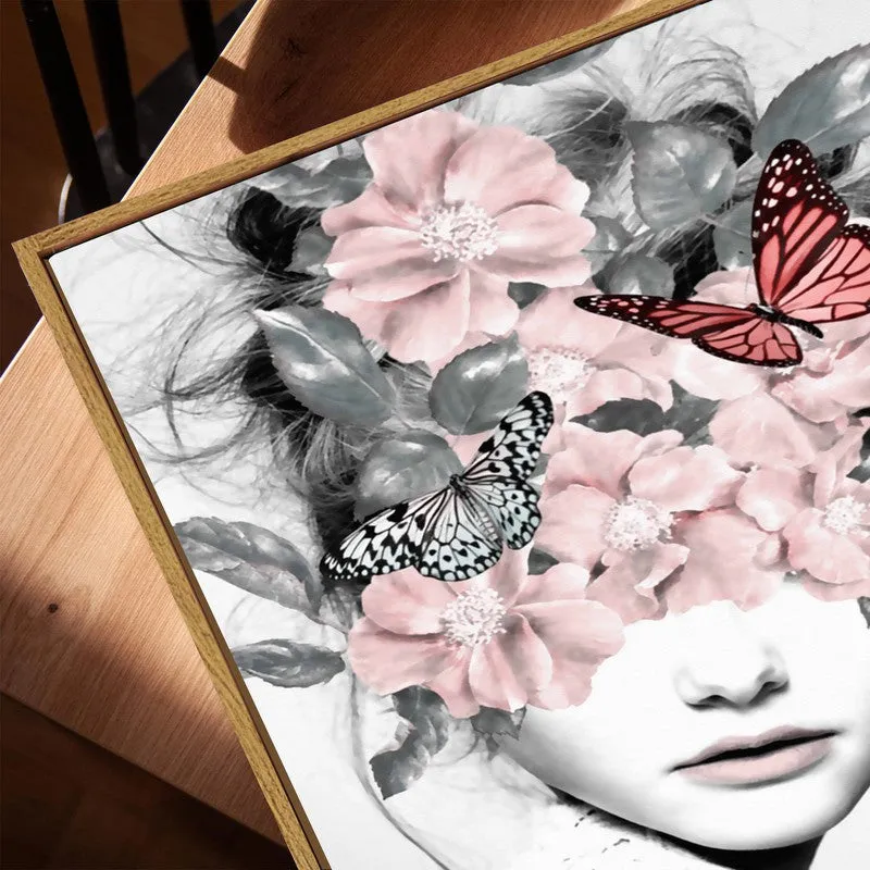 Floral Gaze Canvas Wall Art With Frame media 5