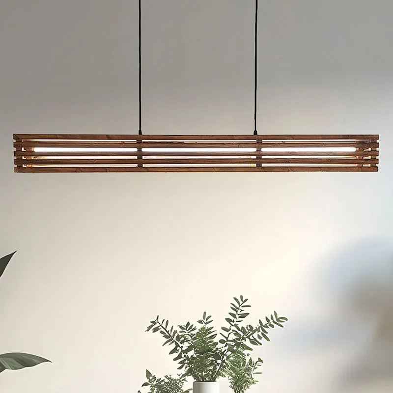 Glitz Linear LED Carved Wooden Ceiling Lamp media 1