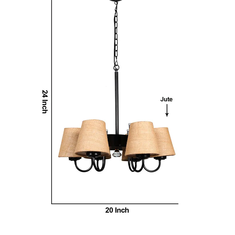 Viya Conical Jute Shade Ceiling Lamp - Beige media 5