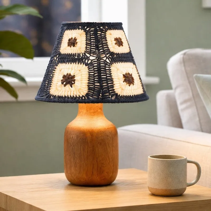 Belvora Crafted Wooden Table Lamp - Blue media 3