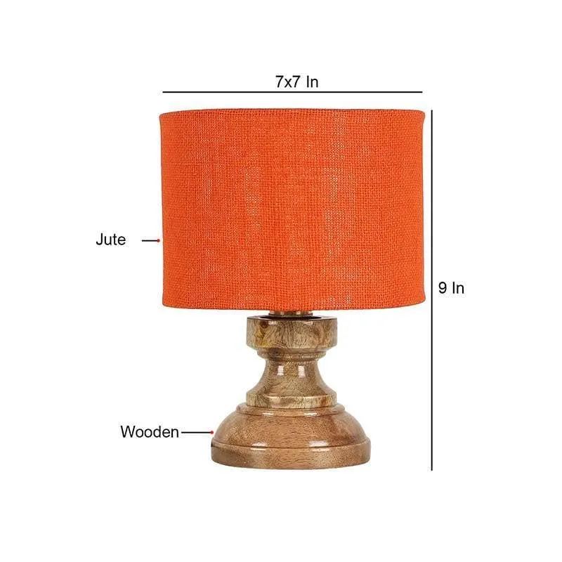 Solid Helios Fabric Table Lamp - Orange,Brown media 5