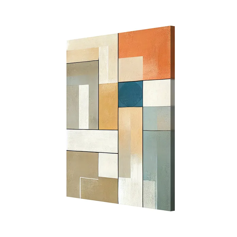 Hues of Earth Geometric Wall Painting media 4