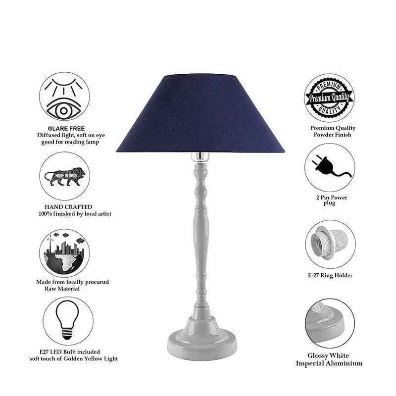 Imperial Fabric Table Lamp - White,Blue media 6